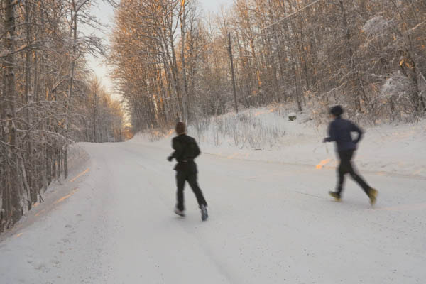 Christmas day run in a white wonderland.
