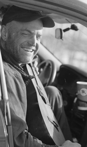 Bright morning light causes squinty eyes, but doesn't diminish smiles.