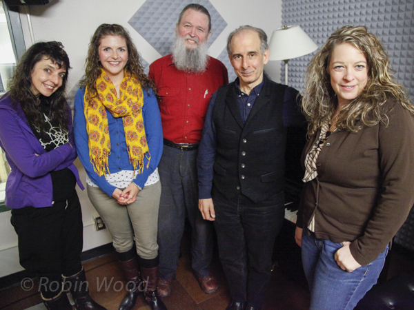 Left to right: Maryanne Babij, April Jaillet, Jeff Iverson, Bruce Adolphe and host Lori Neufeld.
