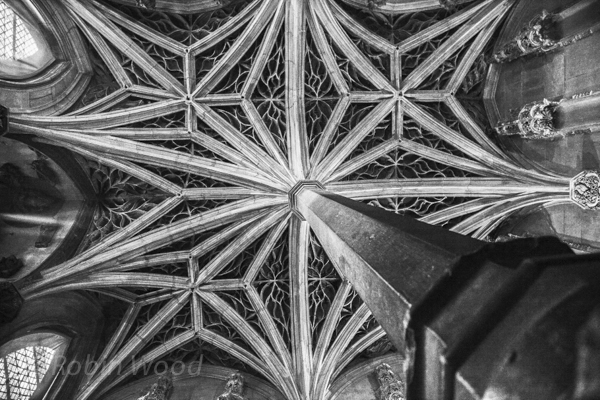 A ceiling in the Cluny Museum in black a white. July 8, 2013. 